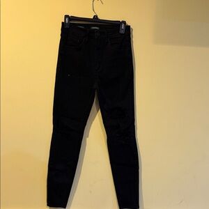 Women's Distressed Black Skinny Jeans
